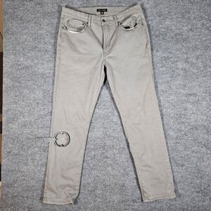 Lucky Brand 121 Slim Straight Mens Grey Chino Pants 36x32 Casual 5-Pocket